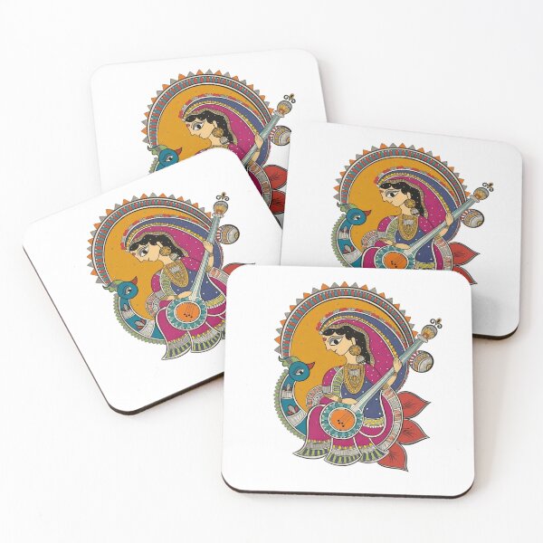 Item preview, Madhubani Art Woman | Indian Folk Painting | Vibrant Cultural Design designed and sold by Kruti Collection.