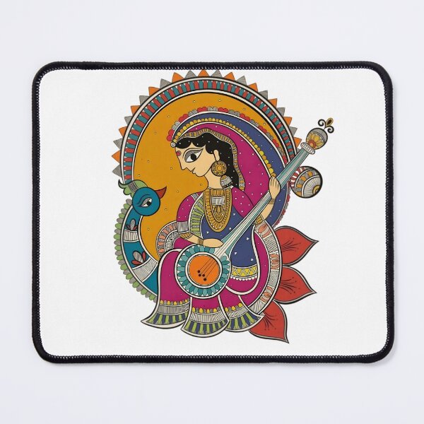 Item preview, Madhubani Art Woman | Indian Folk Painting | Vibrant Cultural Design designed and sold by Kruti Collection.