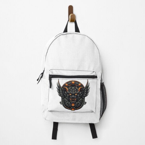 Item preview, Winged Demon Head with Fiery Eyes Illustration designed and sold by ArtfulWeave.