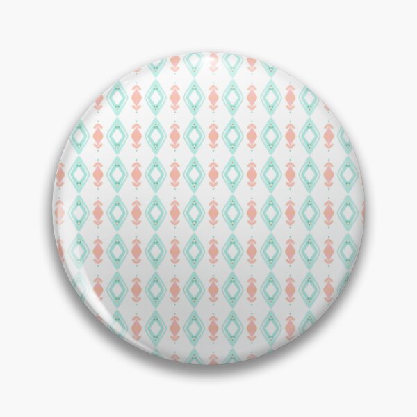 Item preview, Coral and mint diamond-shaped seamless geometric pattern designed and sold by juthamas8426.