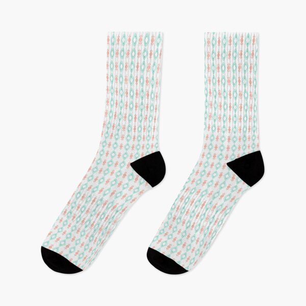 Item preview, Coral and mint diamond-shaped seamless geometric pattern designed and sold by juthamas8426.