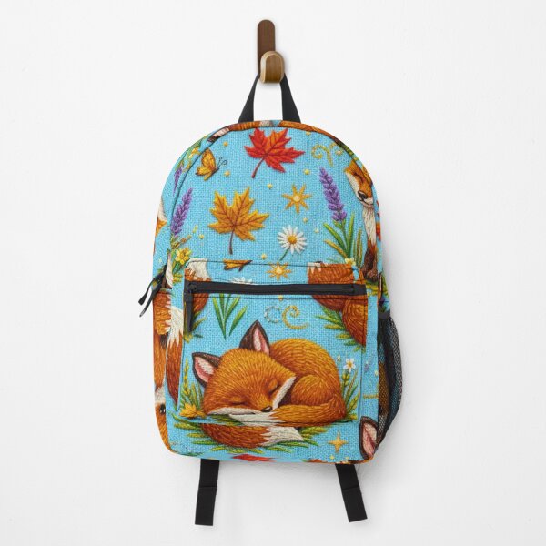Item preview, Fox Autumn Pattern Cottagecore Animal Forest Leaves Lavender Blue designed and sold by JOSTH.