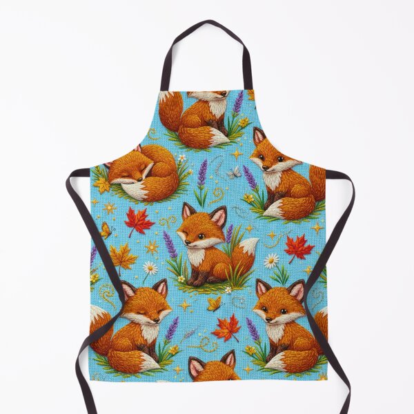 Item preview, Fox Autumn Pattern Cottagecore Animal Forest Leaves Lavender Blue designed and sold by JOSTH.