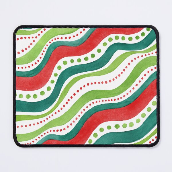 Item preview, Festive green and red curvy lines with dots designed and sold by Lyubava.