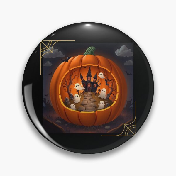 Item preview, Creepy Cute: Pumpkin Diorama with Adorable Ghosts and Haunted Graveyard designed and sold by Agnes-Creative.