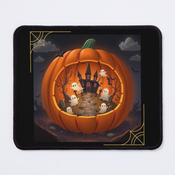 Item preview, Creepy Cute: Pumpkin Diorama with Adorable Ghosts and Haunted Graveyard designed and sold by Agnes-Creative.