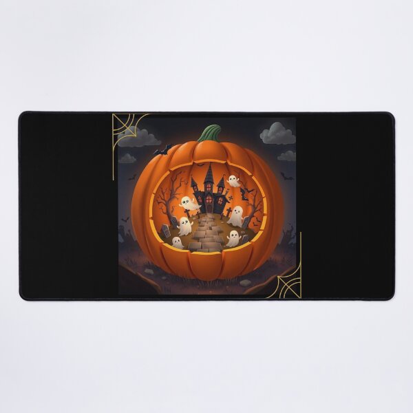 Item preview, Creepy Cute: Pumpkin Diorama with Adorable Ghosts and Haunted Graveyard designed and sold by Agnes-Creative.
