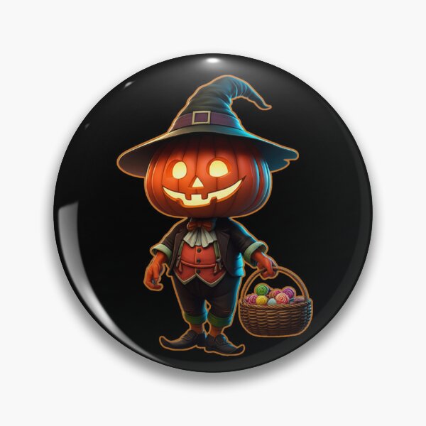 Item preview, Cute Halloween Mascot: Pumpkin Gentleman with a Candy Basket designed and sold by Agnes-Creative.