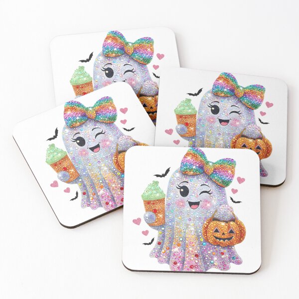Item preview, Rainbow Sparkle Ghost – Glam Cute Halloween Design designed and sold by merch-joanna.