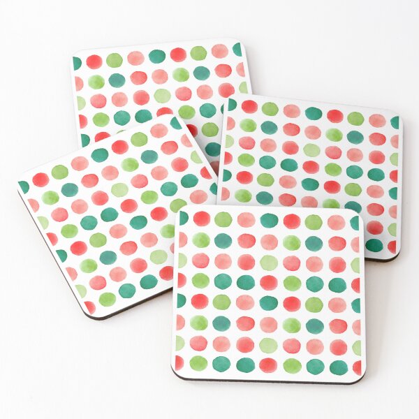 Item preview, Festive pattern of green and red dots designed and sold by Lyubava.