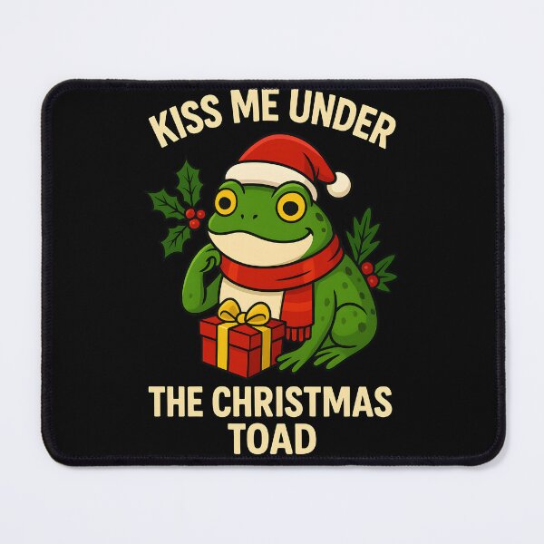 Item preview, Funny Christmas Toad Kiss Me Under Holiday Frog designed and sold by DrawHandArt.