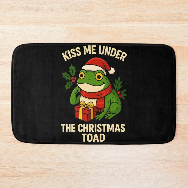 Item preview, Funny Christmas Toad Kiss Me Under Holiday Frog designed and sold by DrawHandArt.