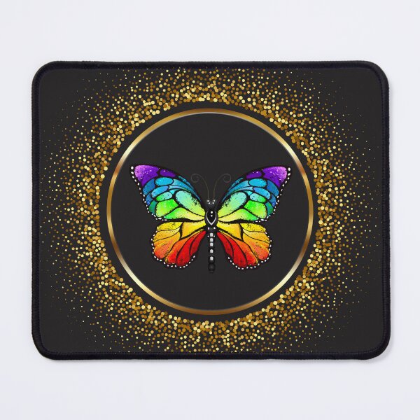 Item preview, Rainbow Butterfly in a Golden Circle designed and sold by lovelynong.
