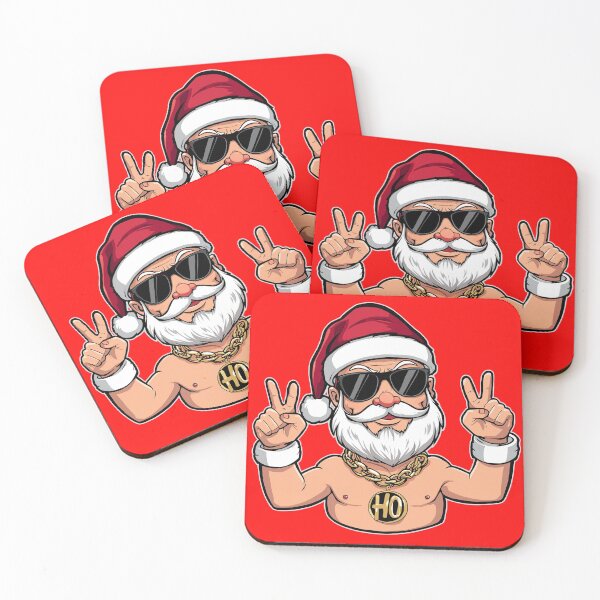 Item preview, llustration | Funny Cool Santa Claus with Sunglasses and Gold Chain on Red Background designed and sold by PixelVibe782.