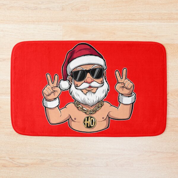 Item preview, llustration | Funny Cool Santa Claus with Sunglasses and Gold Chain on Red Background designed and sold by PixelVibe782.