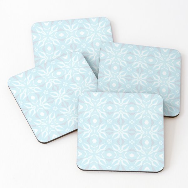 Item preview, Cool blue seamless abstract snowflake-inspired pattern designed and sold by juthamas8426.