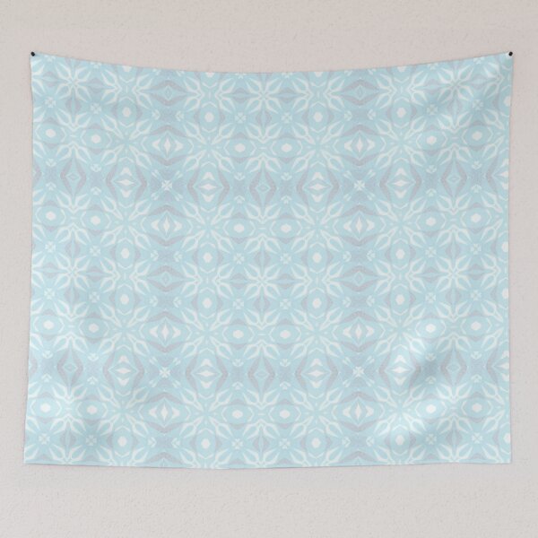 Item preview, Cool blue seamless abstract snowflake-inspired pattern designed and sold by juthamas8426.