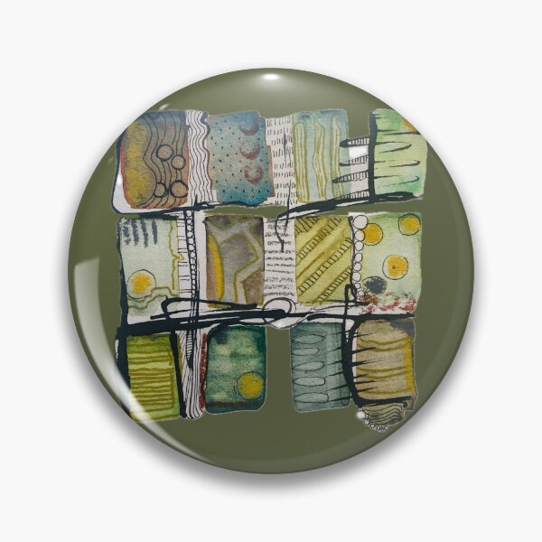 Item preview, Cool abstract rectangles in muted green gold designed and sold by Kandoart.
