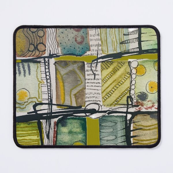 Item preview, Cool abstract rectangles in muted green gold designed and sold by Kandoart.