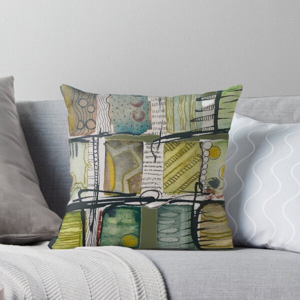 Item preview, Cool abstract rectangles in muted green gold designed and sold by Kandoart.