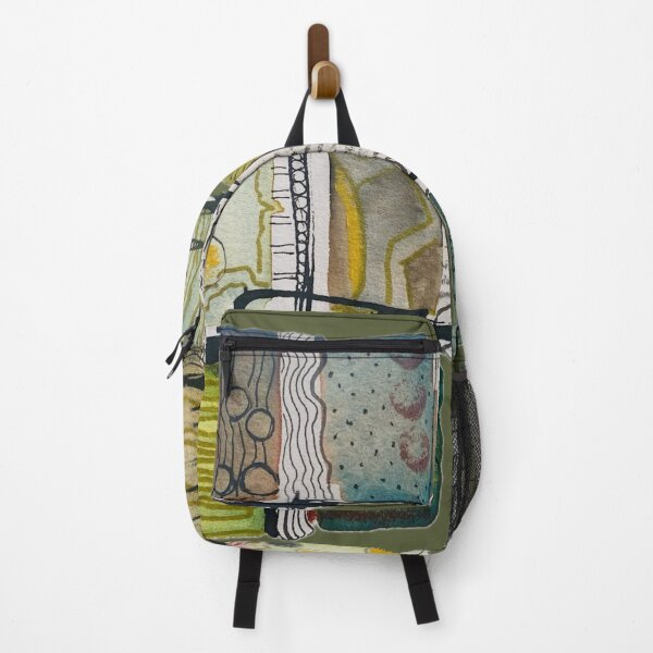 Item preview, Cool abstract rectangles in muted green gold designed and sold by Kandoart.