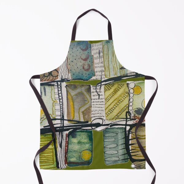 Item preview, Cool abstract rectangles in muted green gold designed and sold by Kandoart.