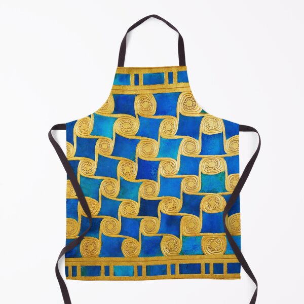 Item preview, ANTIQUE EGYPTIAN GEOMETRIC DECOR,SUN IN SKY BLUE GOLD YELLOW PATTERN designed and sold by BulganLumini.