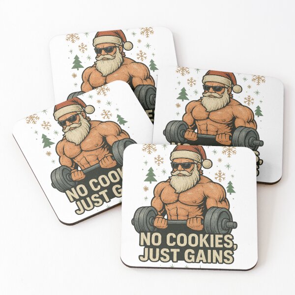 Item preview, No Cookies Just Gains – Funny Christmas Gym designed and sold by SavageTeamArt.
