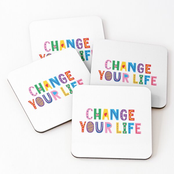 Item preview, Change your life lettering designed and sold by SweetberryHouse.