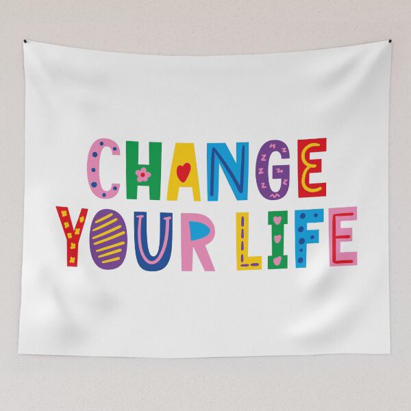 Item preview, Change your life lettering designed and sold by SweetberryHouse.