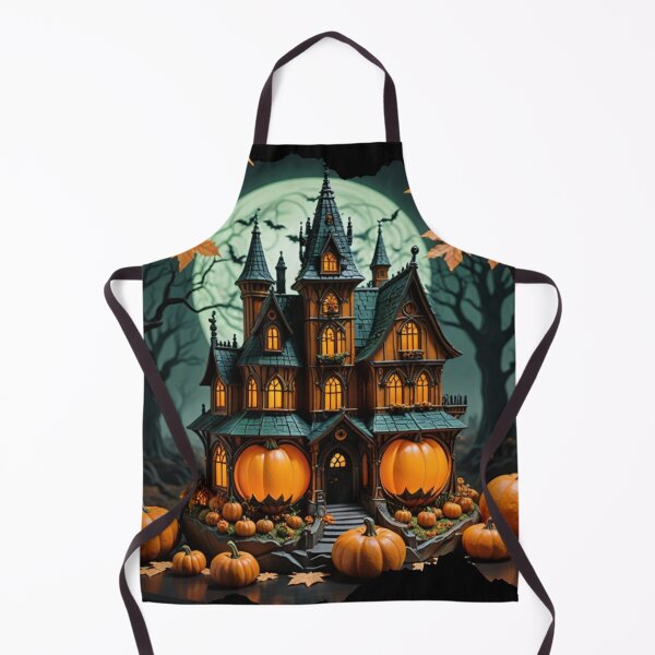 Item preview, Cozy Gothic: Haunted Mansion with Pumpkins under the Full Moon Glow designed and sold by Agnes-Creative.