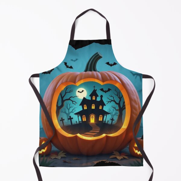 Item preview, Terror clásico: Casa embrujada en un cementerio dentro de un diorama de calabaza brillante designed and sold by Agnes-Creative.