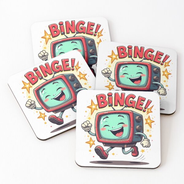 Item preview, Binge Mode ON | Funny Retro TV Comic T-Shirt Design designed and sold by Stylence.
