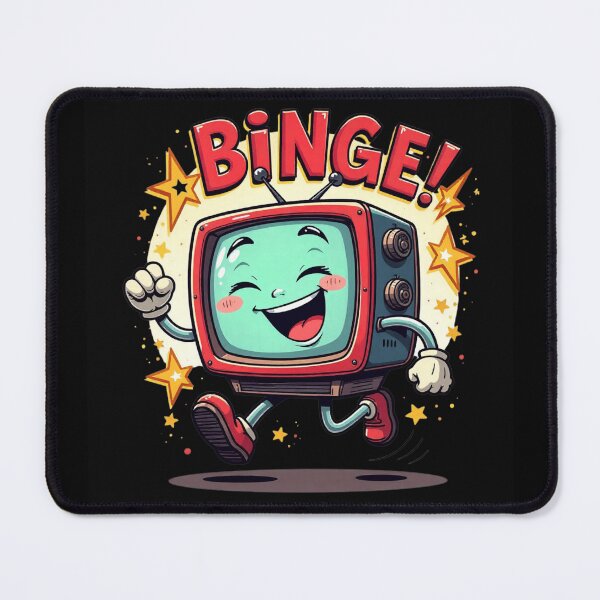 Item preview, Binge Mode ON | Funny Retro TV Comic T-Shirt Design designed and sold by Stylence.
