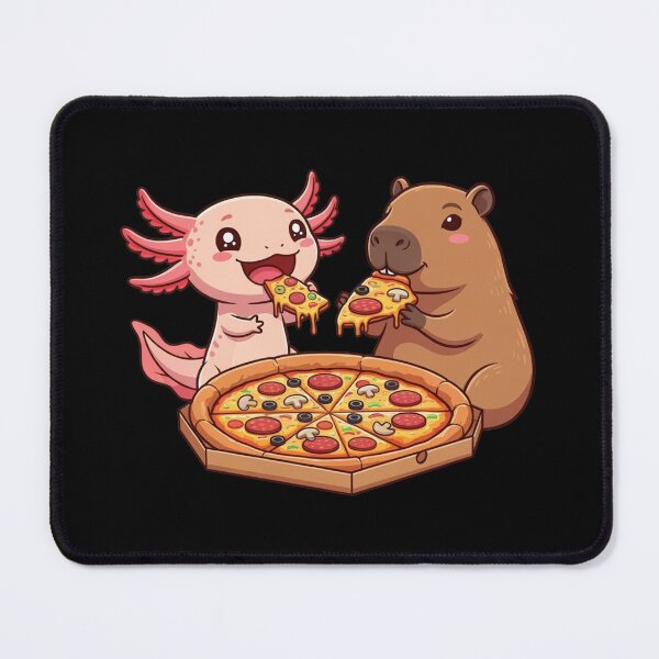 Item preview, Cute Axolotl And Capybara Eating Pizza. Funny Axolotl Capybara And Pizza  Lover designed and sold by ahmed2751989.