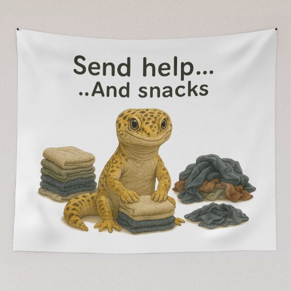 Item preview, Gecko "Send Help . . . and Snacks" designed and sold by thehaywirehoney.