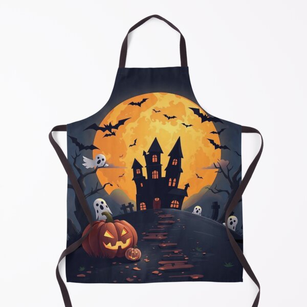 Item preview, Halloween Classic: Haunted Castle, Cute Ghosts, and a Giant Full Moon designed and sold by Agnes-Creative.