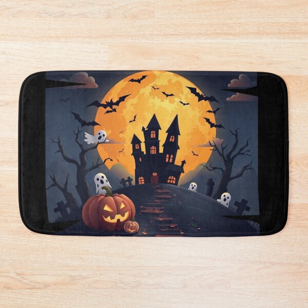 Item preview, Halloween Classic: Haunted Castle, Cute Ghosts, and a Giant Full Moon designed and sold by Agnes-Creative.