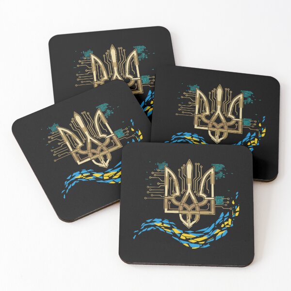 Item preview, Cyber Tryzub with Ukrainian Flag Elements designed and sold by RGShirtWorks.