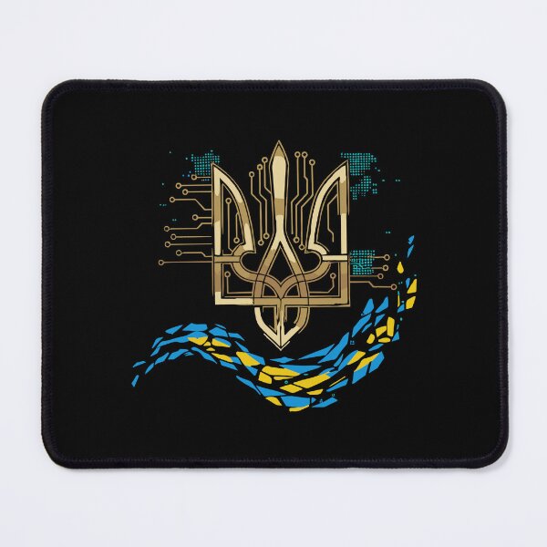 Item preview, Cyber Tryzub with Ukrainian Flag Elements designed and sold by RGShirtWorks.