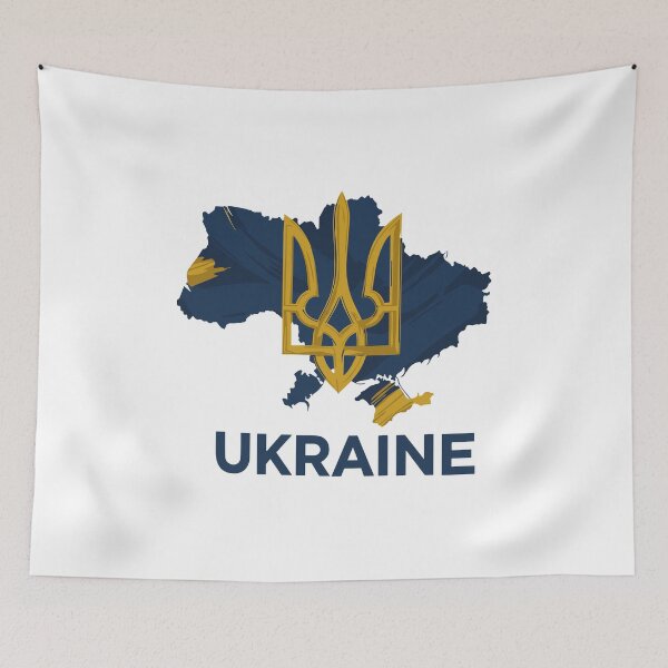 Artikelvorschau, Ukraine Karte, Tryzub & Text entworfen und verkauft von RGShirtWorks.