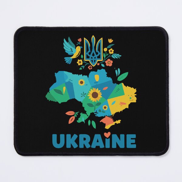 Item preview, Peaceful Ukraine Map with Trident and Flowers designed and sold by RGShirtWorks.