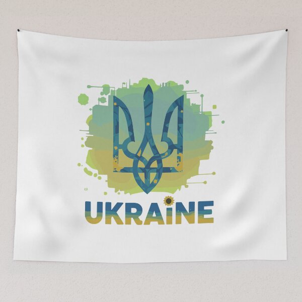 Item preview, Artistic Ukrainian Tryzub and Text on Transparent Background designed and sold by ML-Media.