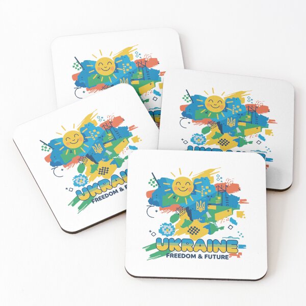 Item preview, Ukraine: Freedom & Future Stylized Map Illustration designed and sold by RGShirtWorks.