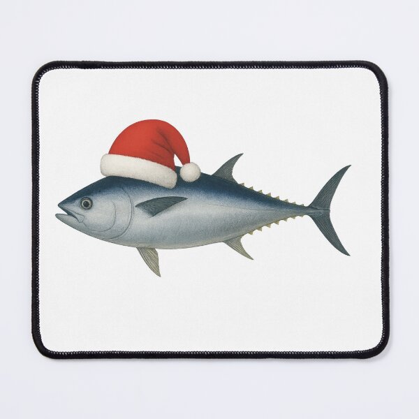 Item preview, “Tuna the Season!” – Festive Bluefin Atlantic Tuna in a Santa Hat designed and sold by Pokah79.