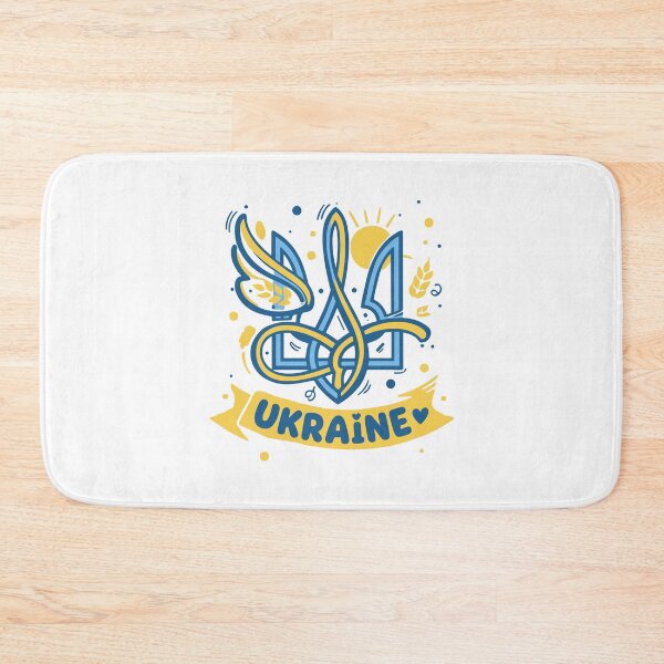 Aperçu de l'œuvre Emblème de Tryzub d'Ukraine avec bannière créée et vendue par ML-Media.