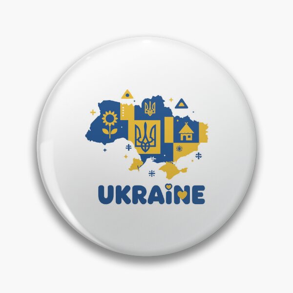 Item preview, Stylized Ukraine Map with National Symbols and Text designed and sold by RGShirtWorks.