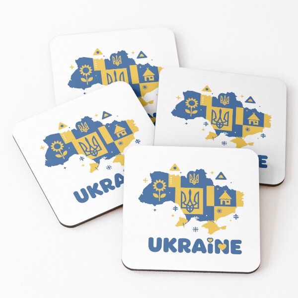 Item preview, Stylized Ukraine Map with National Symbols and Text designed and sold by RGShirtWorks.