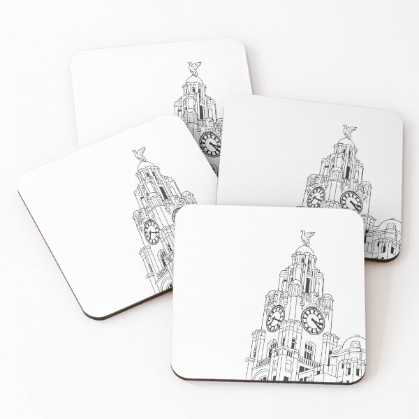 Item preview, Liverpool Liver Bird Clock Tower Line Art – Heritage Design designed and sold by Kray80.