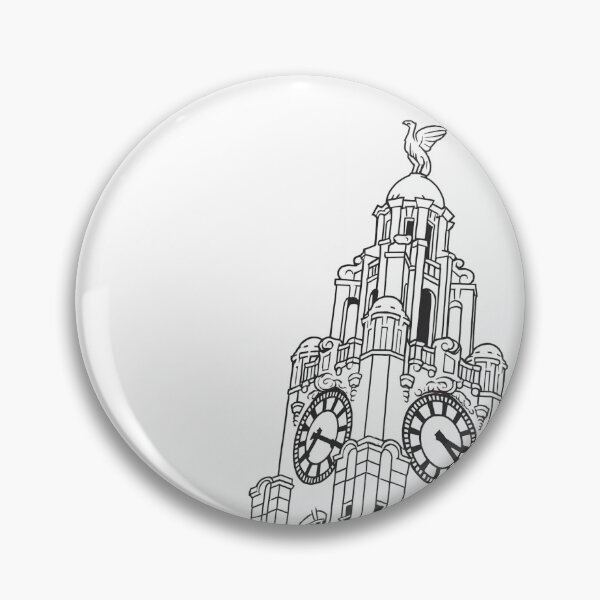 Item preview, Liverpool Liver Bird Clock Tower Line Art – Heritage Design designed and sold by Kray80.